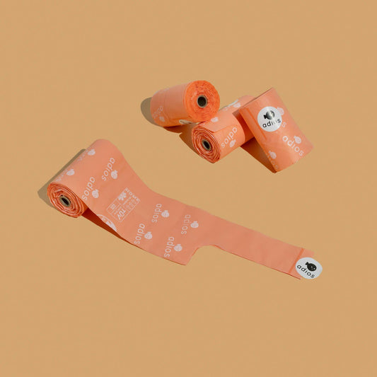 Kompostbare pølleposer - 4-pak, pink