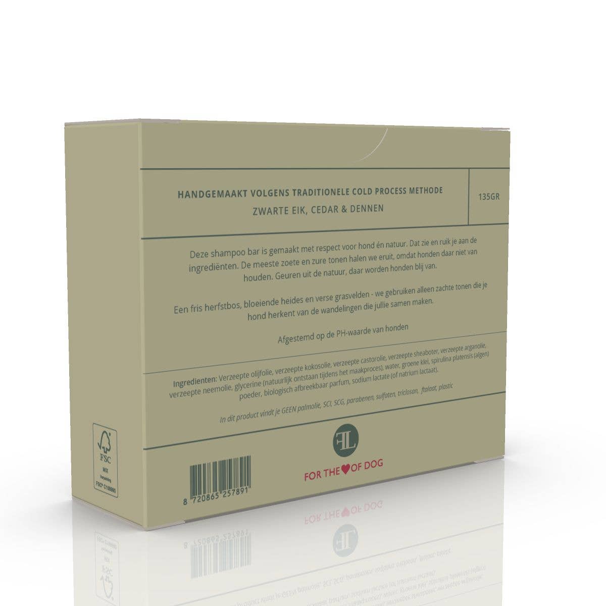 Hundeshampobar - sort eg, cedertræ & fyrretræer - 135 g.
