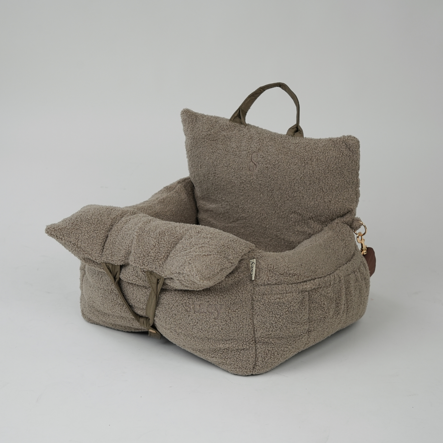 Lara bilsæde - beige teddy