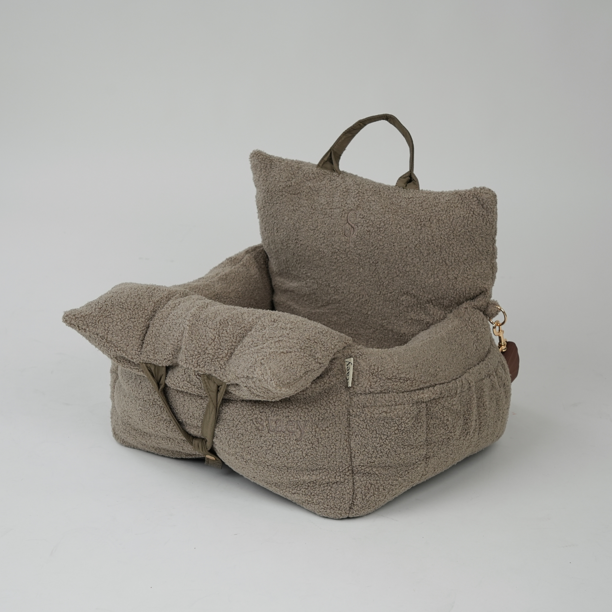 Lara bilsæde - beige teddy