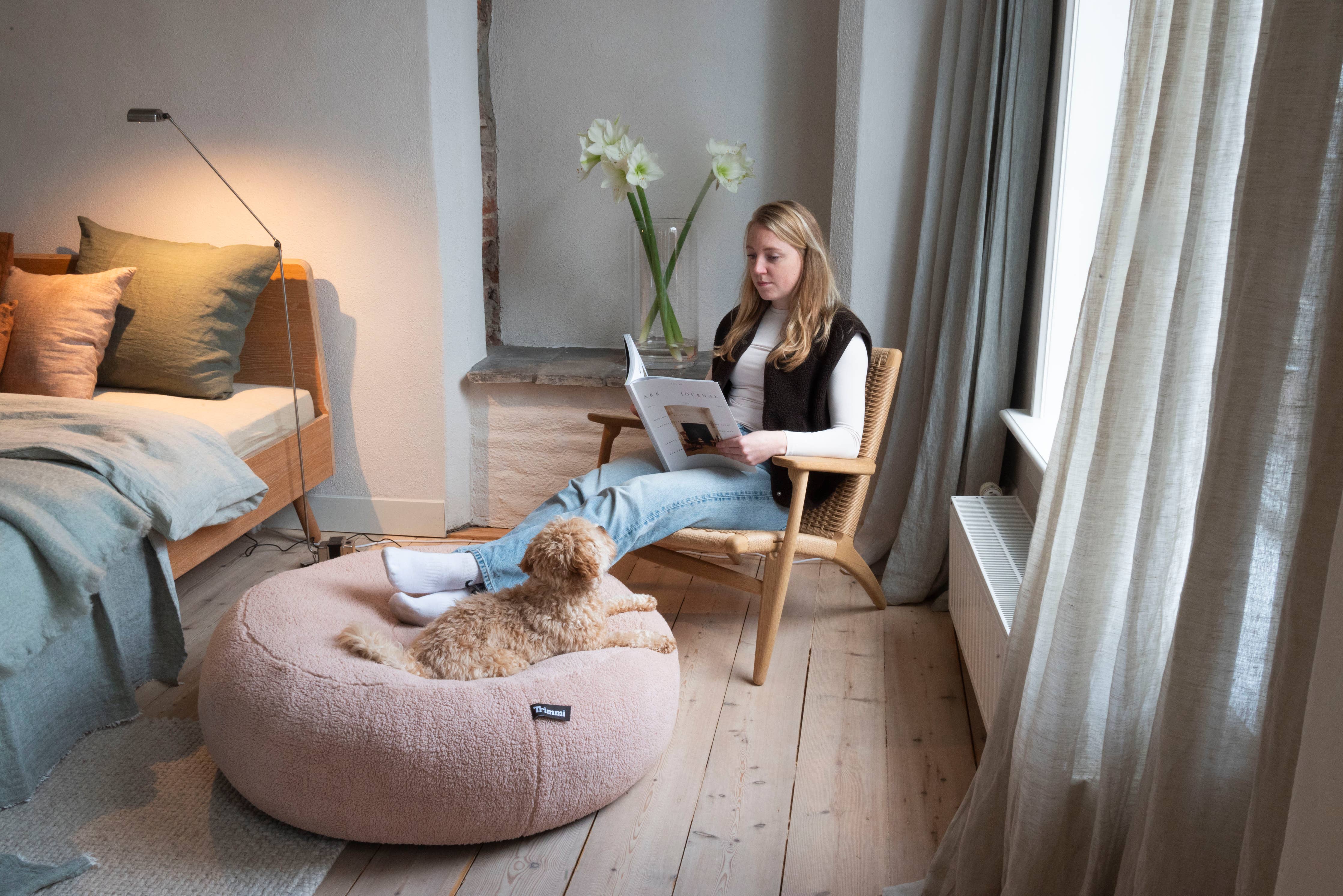 Teddy puf, soft rose