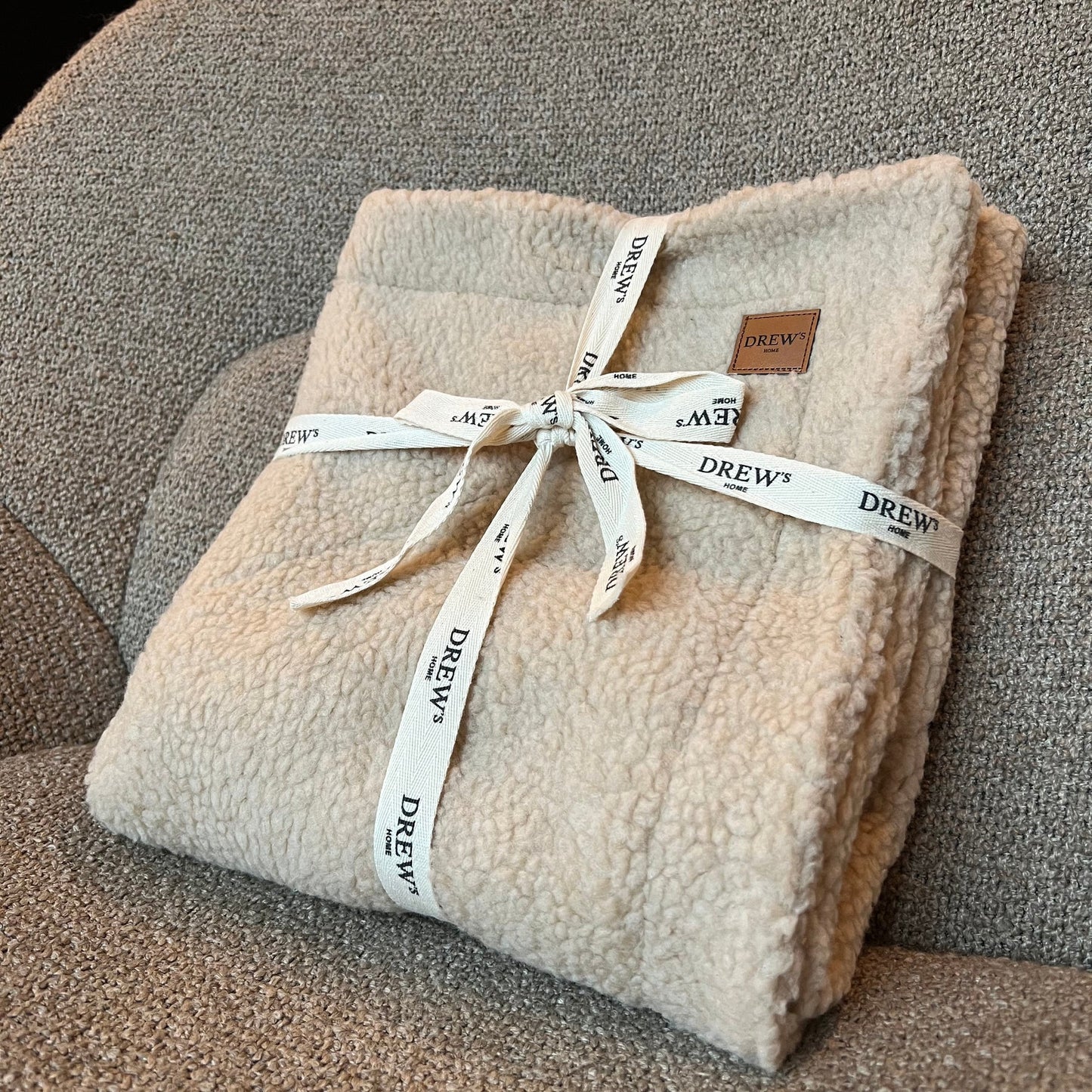 Blødt hundetæppe i teddy fleece, beige