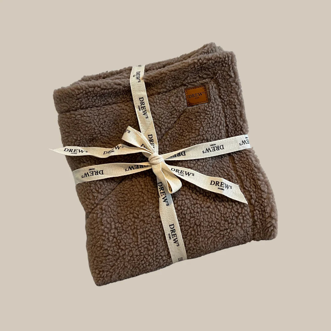 Blødt hundetæppe i teddy fleece, brun