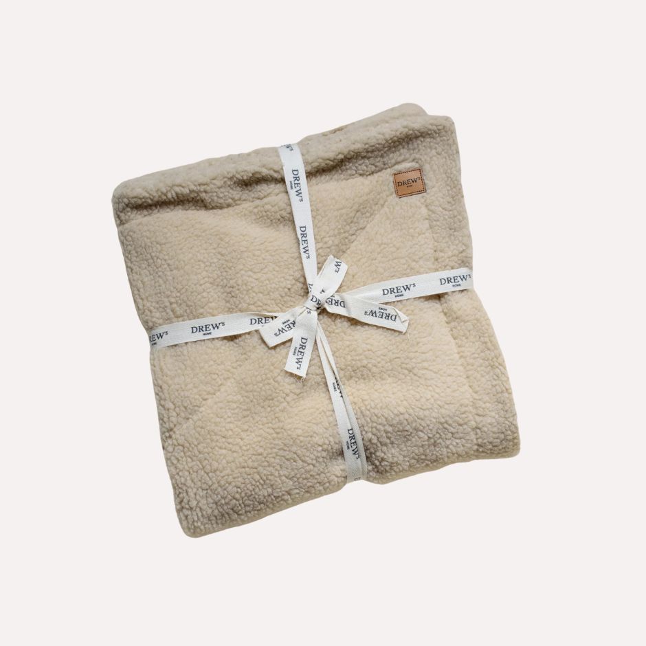 Blødt hundetæppe i teddy fleece, beige