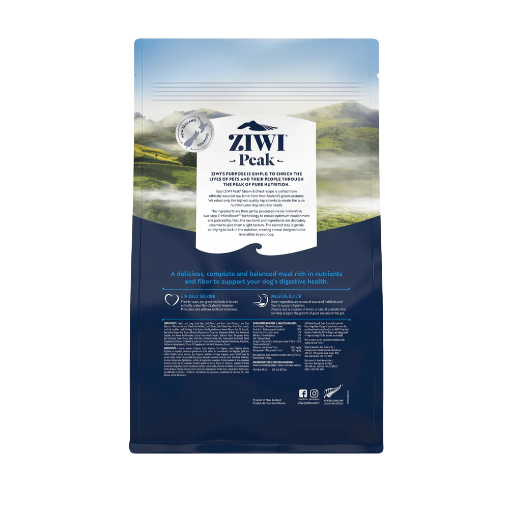 Ziwi Peak hundefoder - Dampet & Tørret Lam
