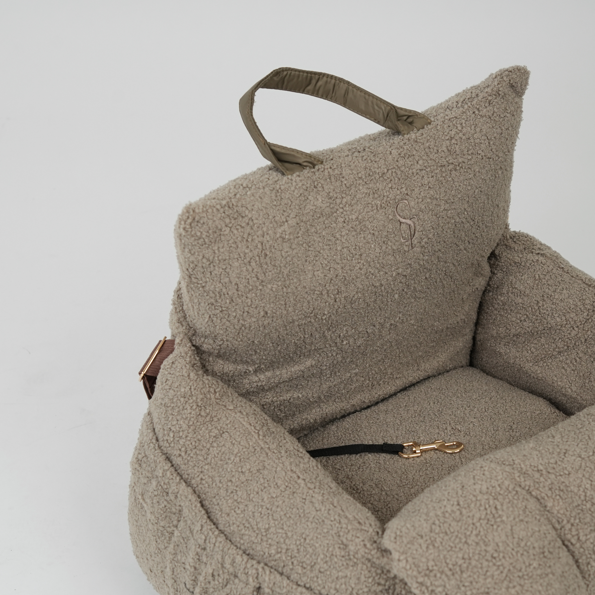 Lara bilsæde - beige teddy