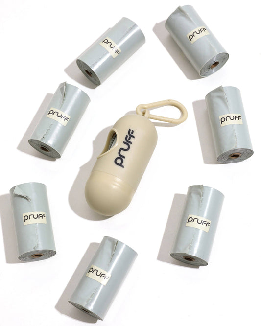 Pølleposeholder + 8 ruller poser med duft af limoncello 🍋