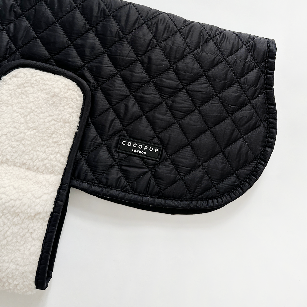 LUXE Quilted Dog Coat 🐾 - Midnight Black