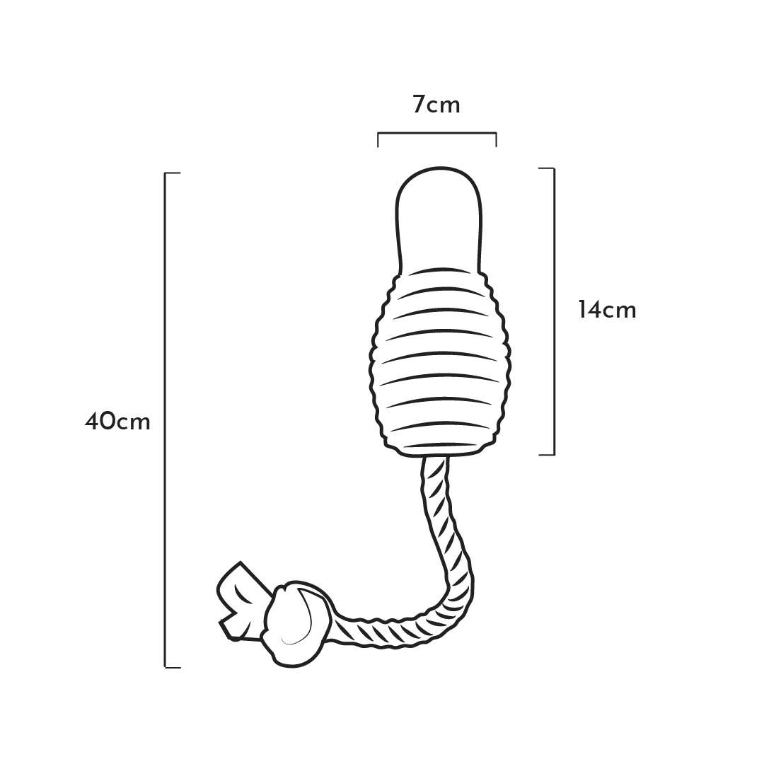 Naturligt hundelegetøj - cone med reb