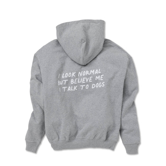 Oversized hættetrøje „Jeg ser normal ud“ grå