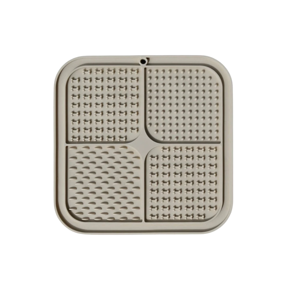 Slikkemåtte m. sugekopper, beige