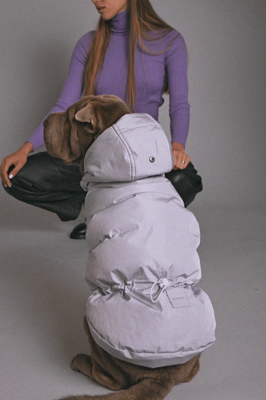 Puffer hundejakke, lavendel