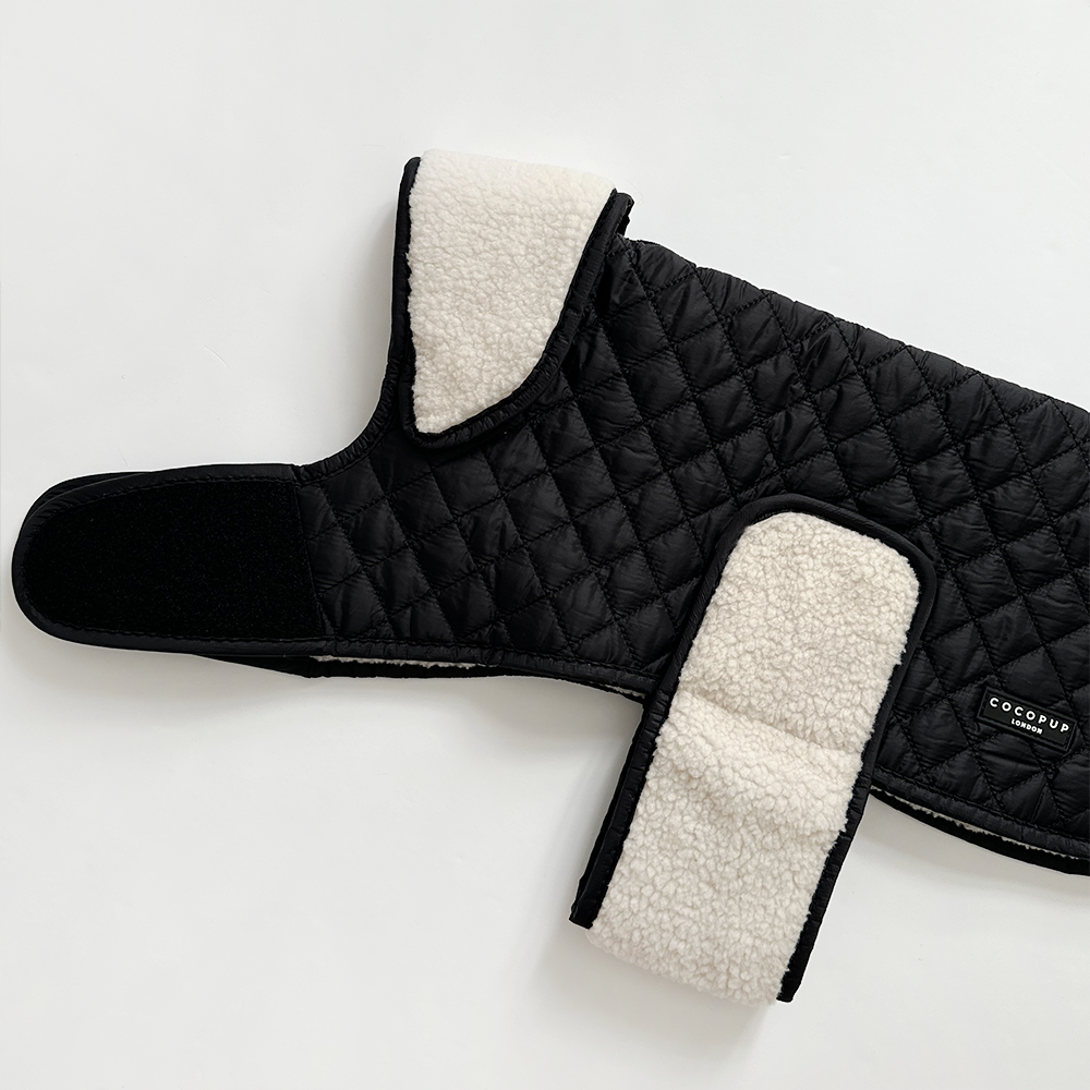 LUXE Quilted Dog Coat 🐾 - Midnight Black
