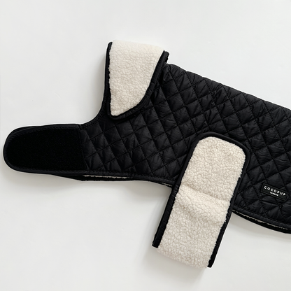 LUXE Quilted Dog Coat 🐾 - Midnight Black