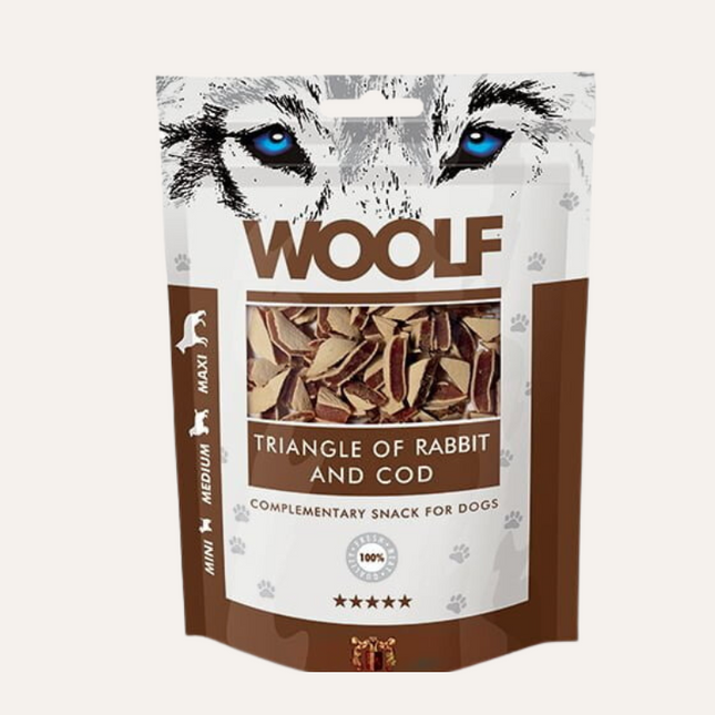 Woolf rabbit & cod triangle, 100g.