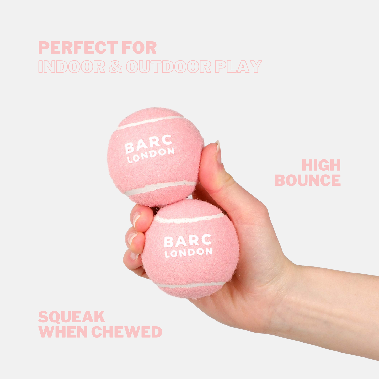 Lyserøde tennisbolde - 3-pak