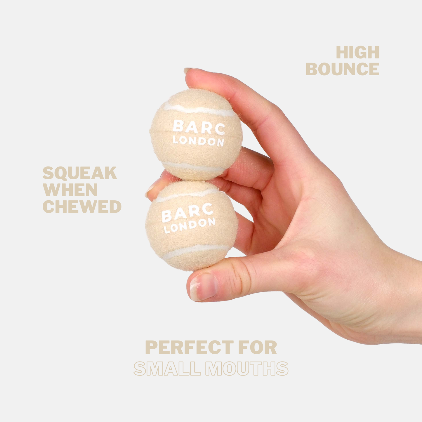 Beige mini tennisbolde - 5-pak