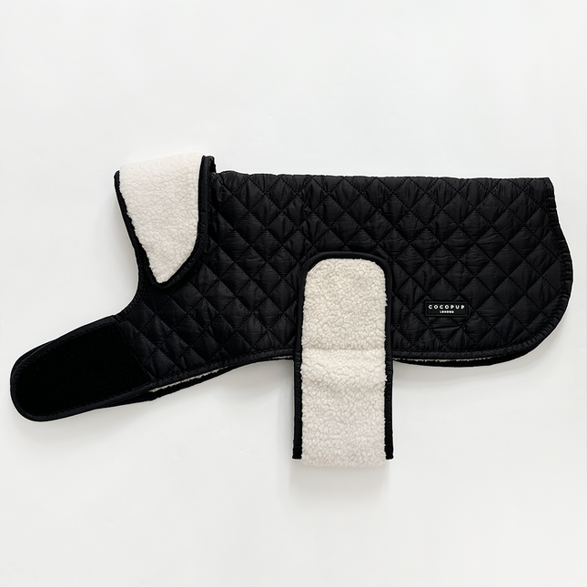 LUXE Quilted Dog Coat 🐾 - Midnight Black