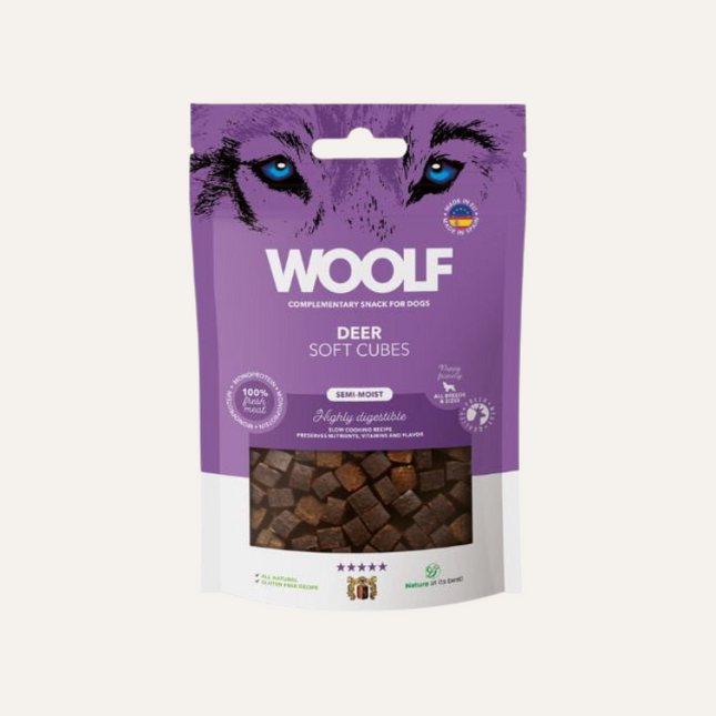 Woolf soft cubes deer, 100g.