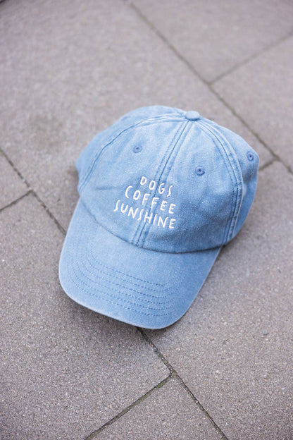 Denimcap - "Dog, coffee, Sunshine"