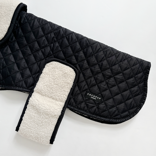 LUXE Quilted Dog Coat 🐾 - Midnight Black