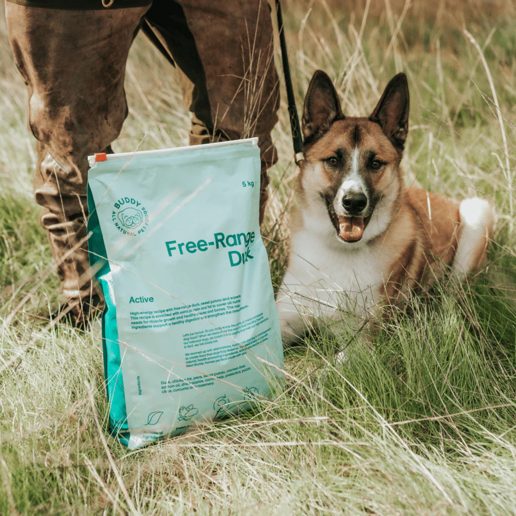 100% naturligt hundefoder med fritgående and