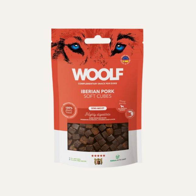 Woolf soft cubes iberian pork, 100g.