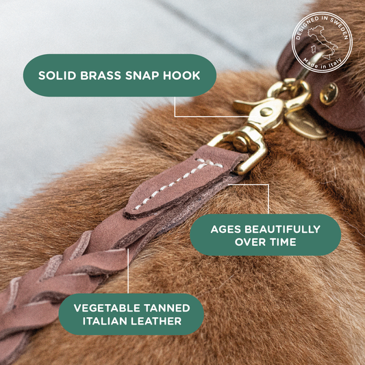 Denjo Dogs - Stockholm snor - Hazel læder - 155 cm