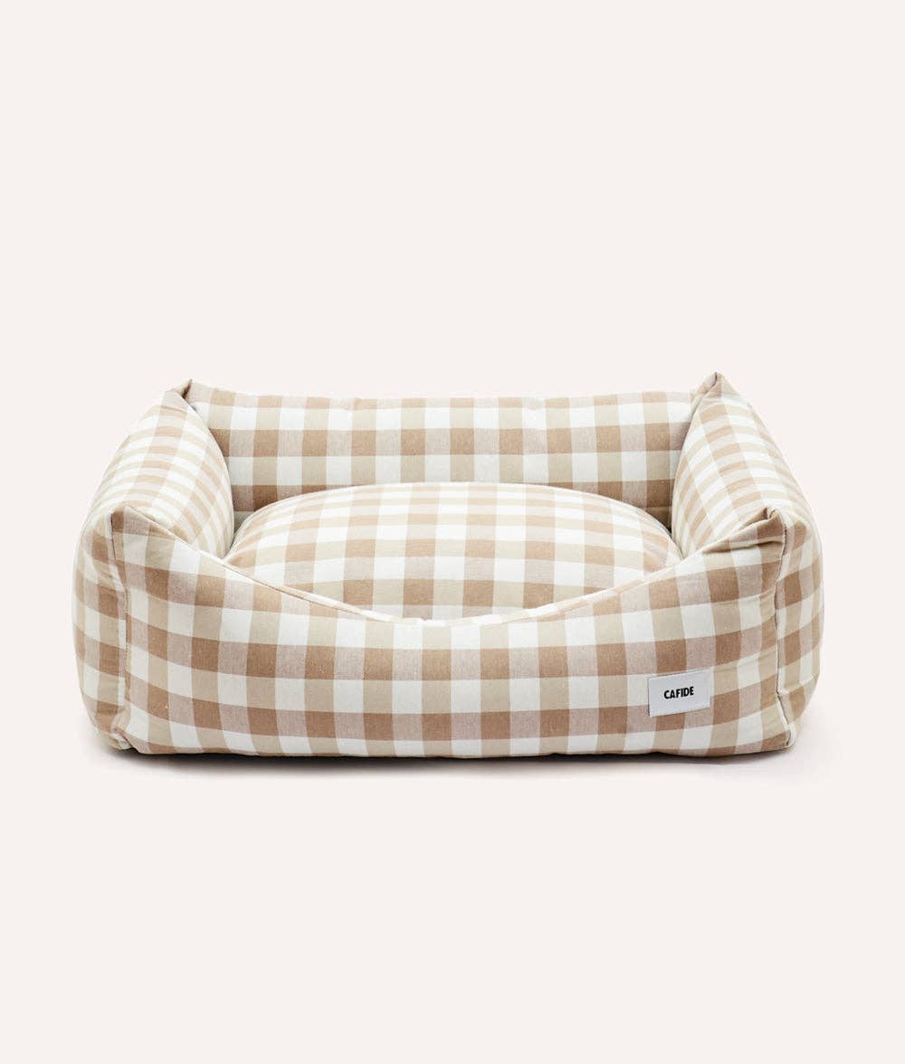 Cafide - Snozy hundeseng - beige vichy