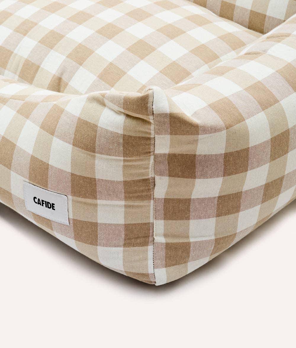 Cafide - Snozy hundeseng - beige vichy