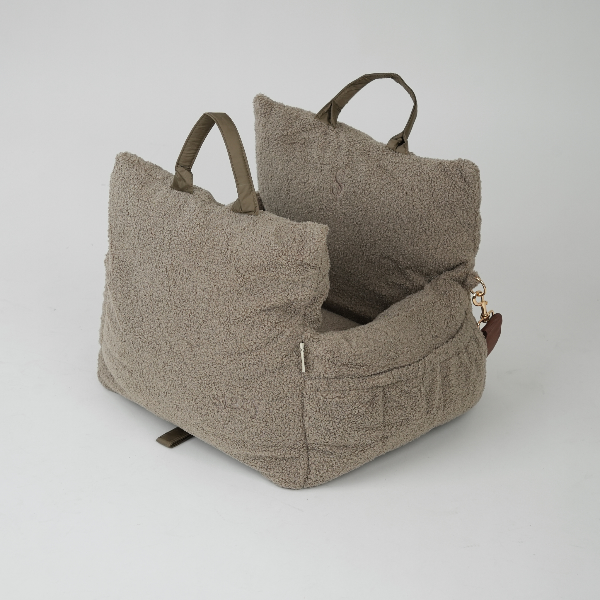 Lara bilsæde - beige teddy