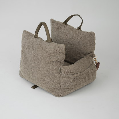 Lara bilsæde - beige teddy