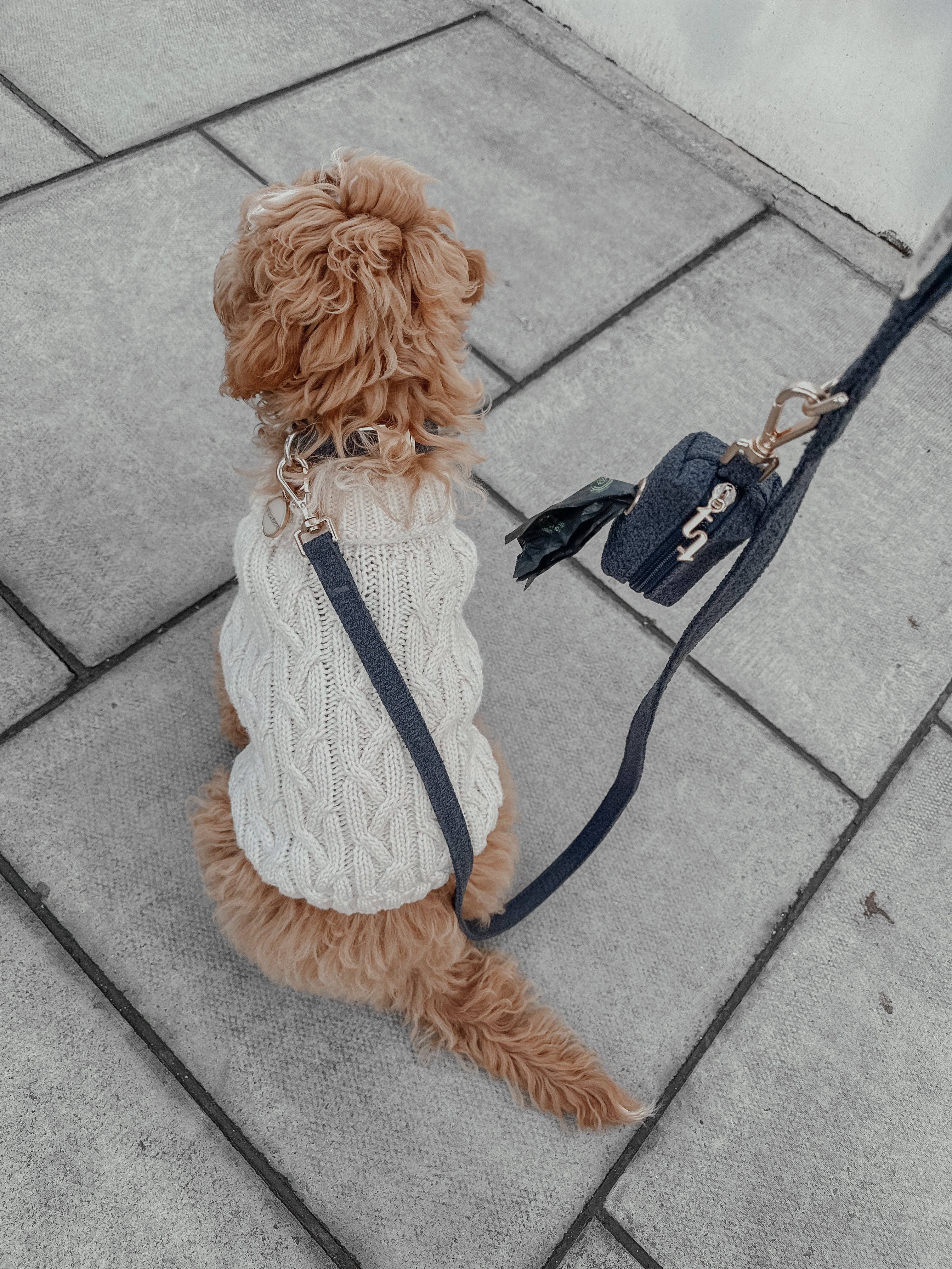 Poop-pose taske i Bouclé - Midnight