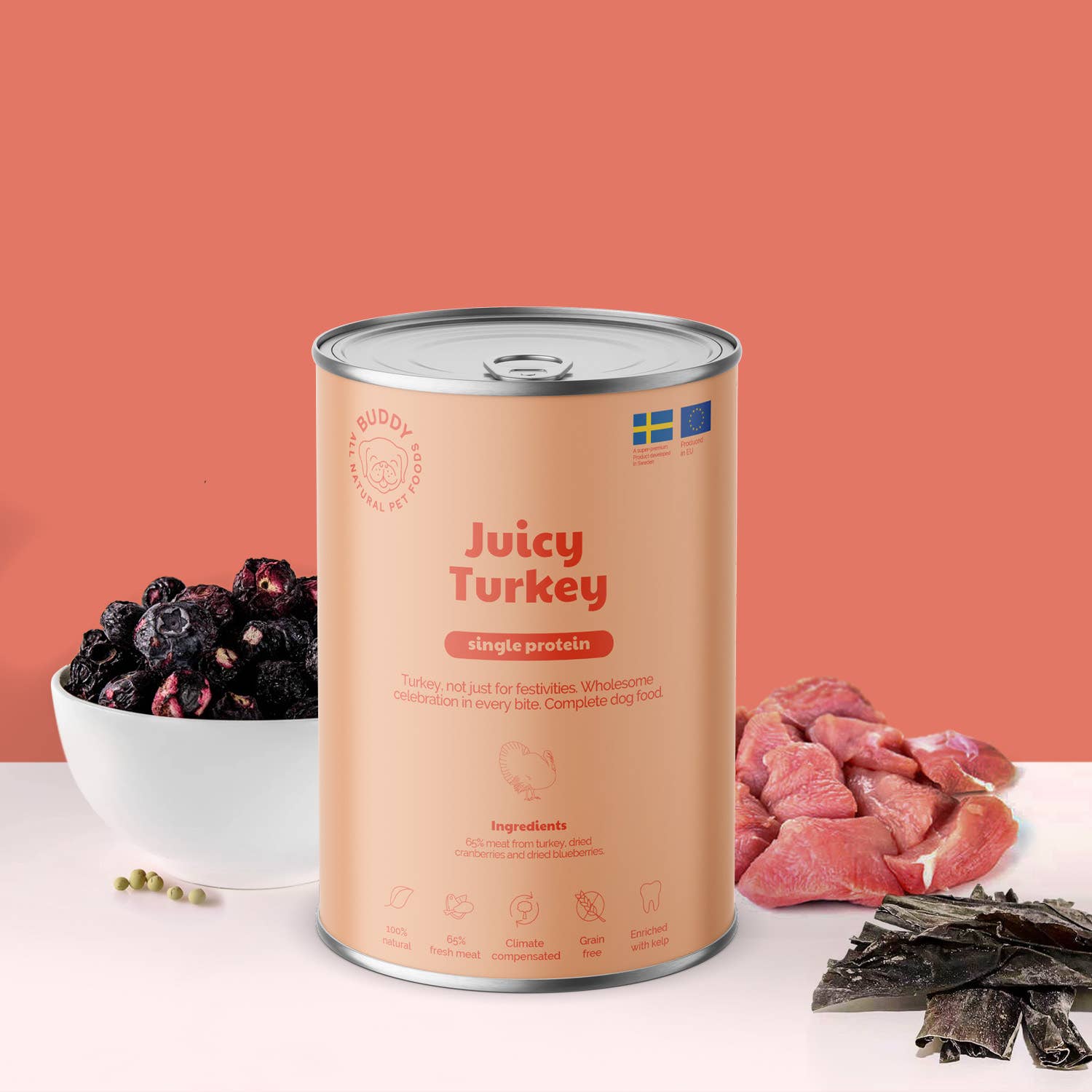 Buddy vådfoder - kalkun 400 gr.