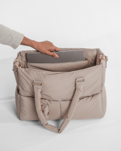 Puffer bæretaske - hazelnut