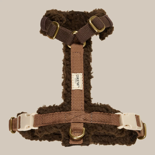 Justerbar hundesele - Chocolate teddyfleece