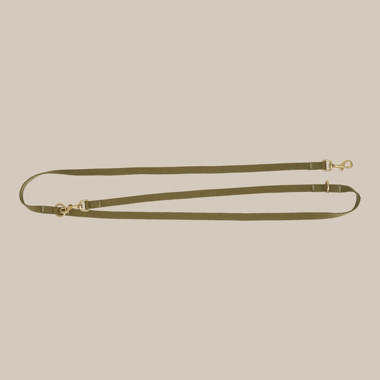 Justerbar hundesnor af bomuld - olive