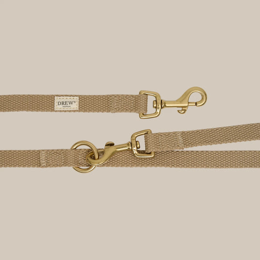 Justerbar hundesnor af bomuld - beige