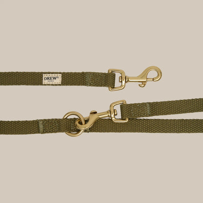 Justerbar hundesnor af bomuld - olive