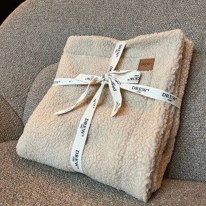 Blødt hundetæppe i teddy fleece, beige