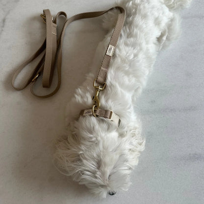 Justerbar hundesnor af bomuld - beige