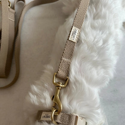 Justerbar hundesnor af bomuld - beige