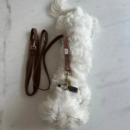 Justerbar hundesnor af bomuld - brun