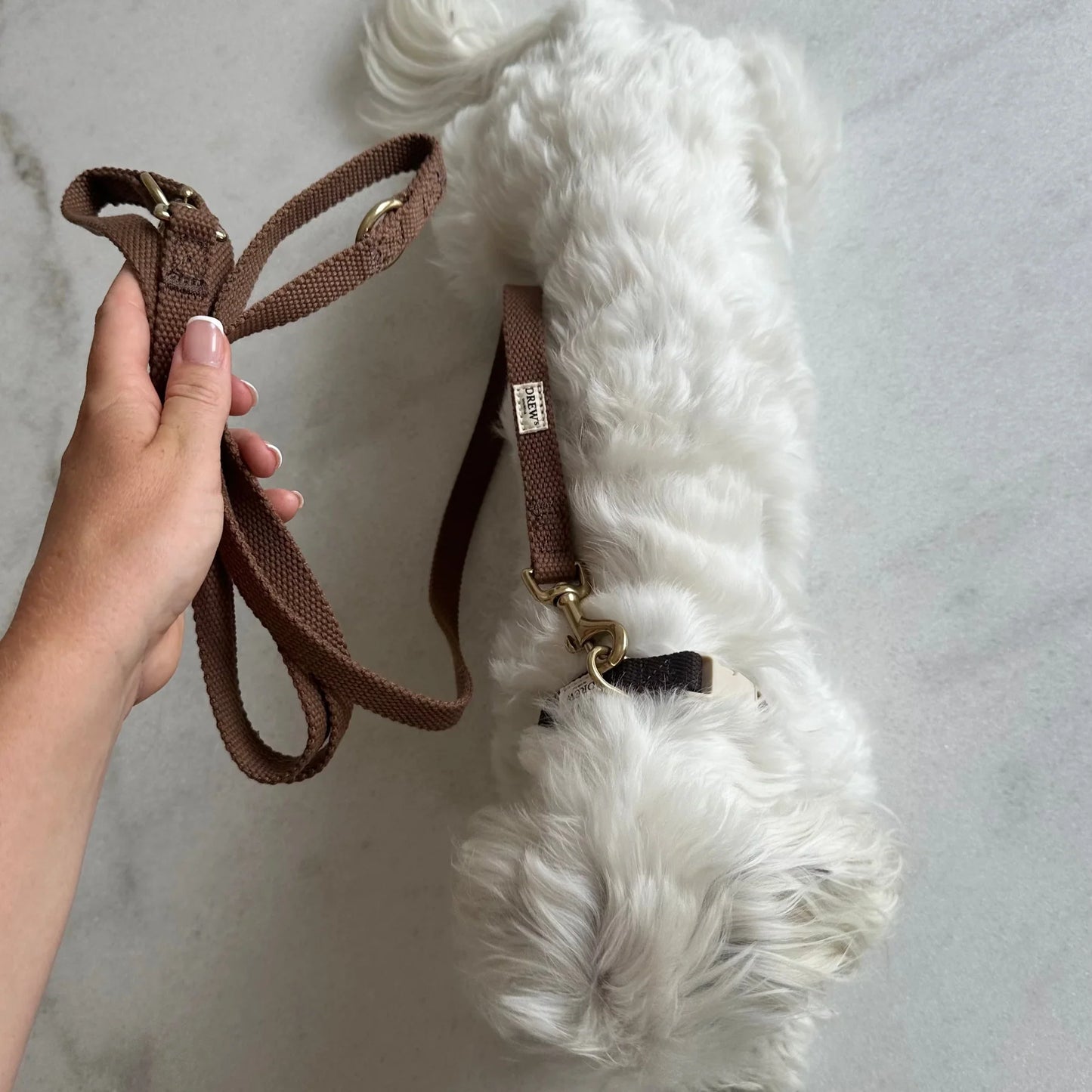 Justerbar hundesnor af bomuld - brun