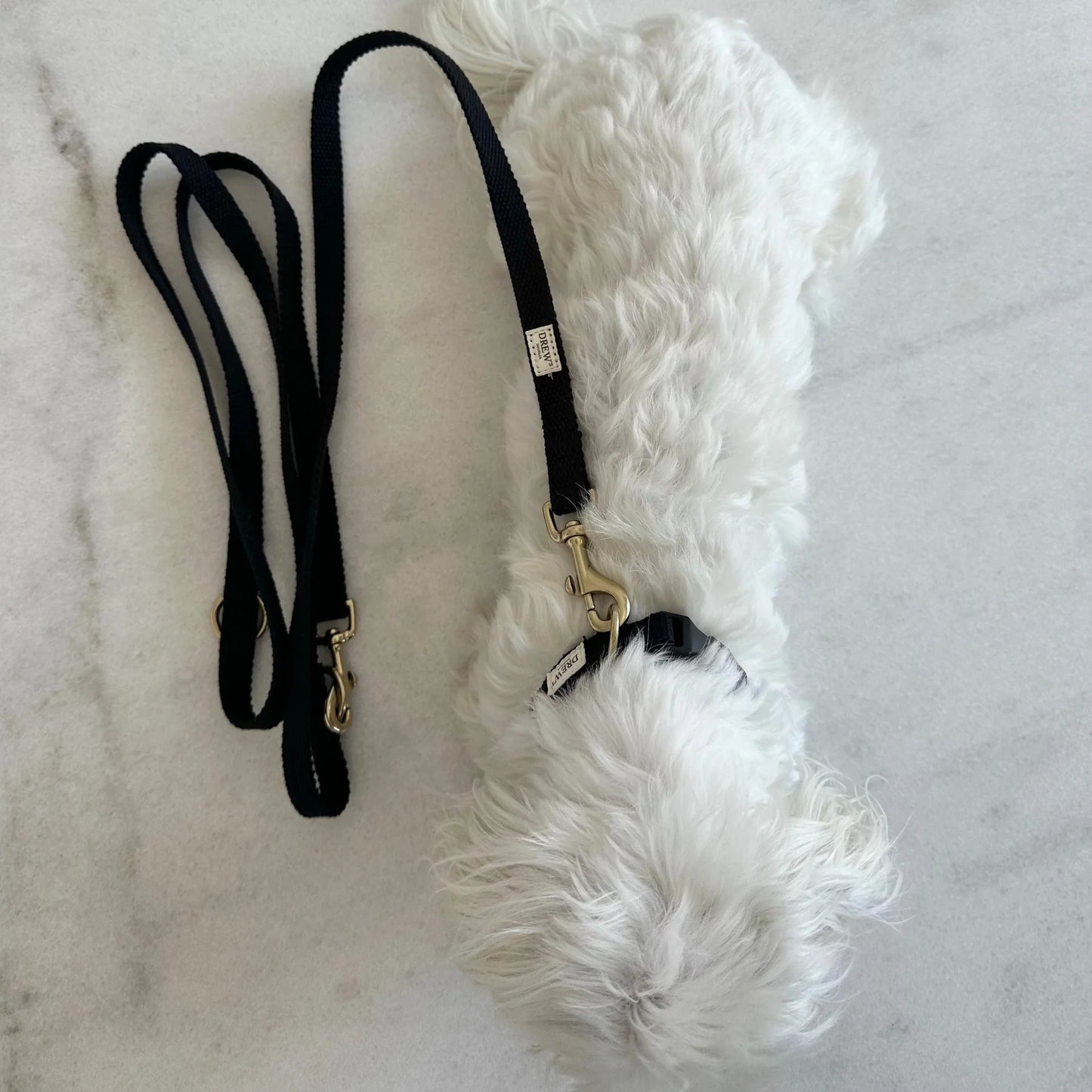 Justerbar hundesnor af bomuld - sort