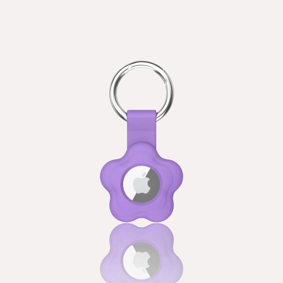 Blomsterformet holder til AirTag - Violet