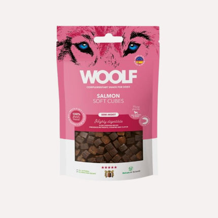 Woolf soft cubes salmon, 100 g.