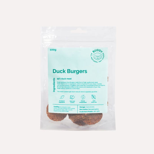 Lækre andeburgere, 100g.