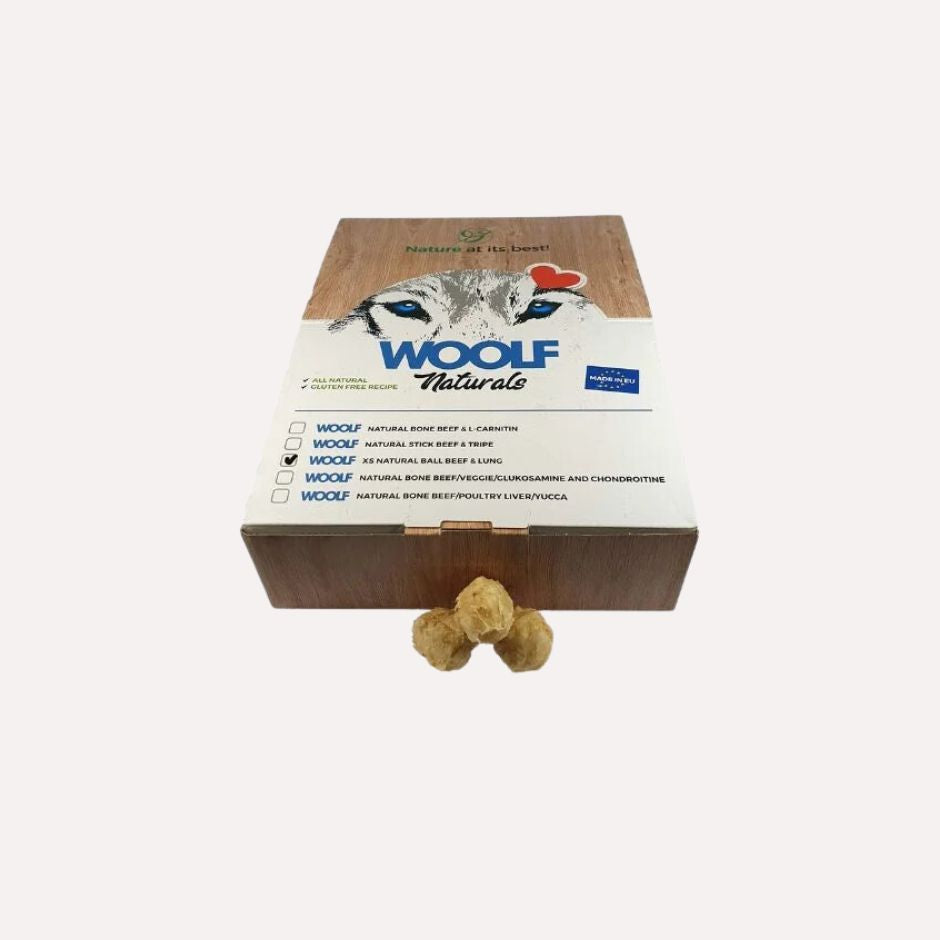 Woolf Natural XS ball Beef & Lung, ø3cm