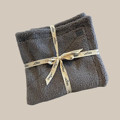 Blødt hundetæppe i teddy fleece, grå
